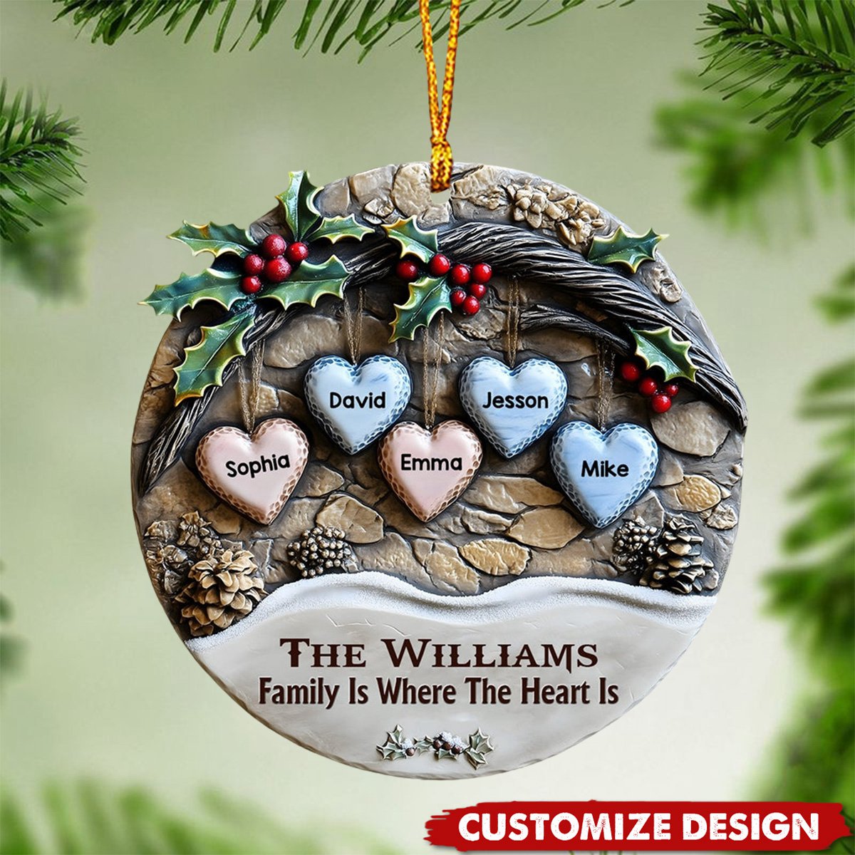 Merry Christmas - Personalized Family Love Christmas Acrylic Ornament