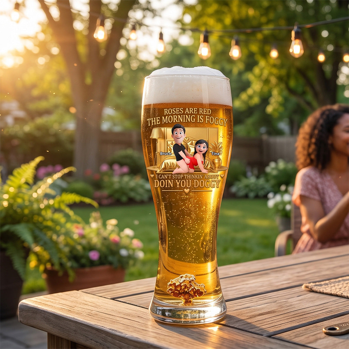 Personalized Naughty Couple Beer Glass-Perfect Gifts For Couple