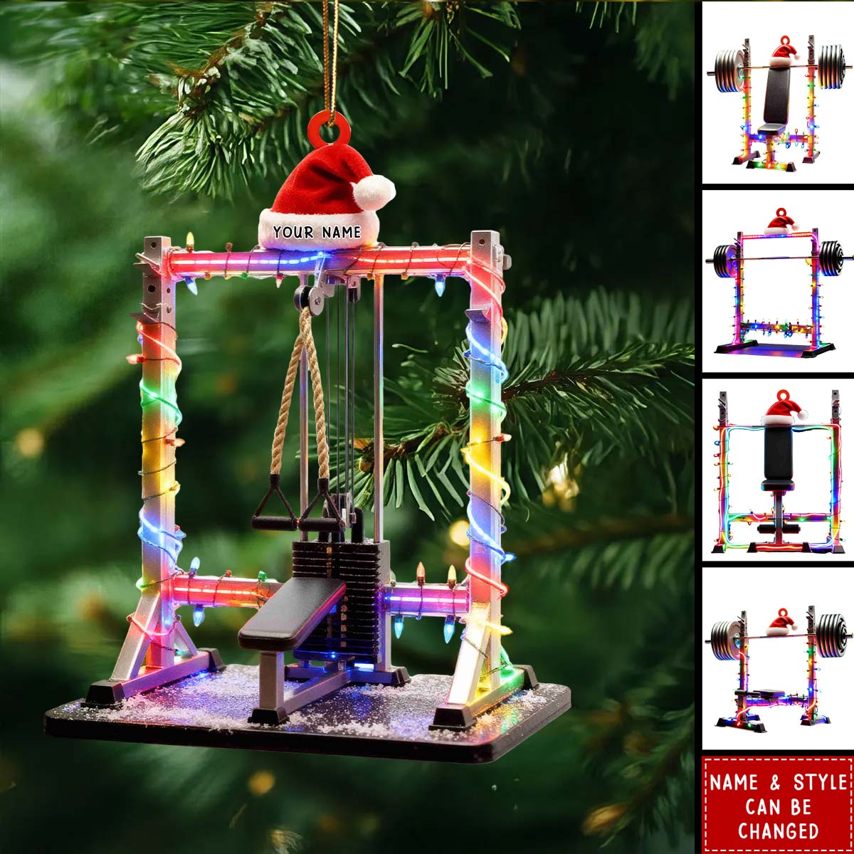 Personalized Custom Name Gym Ornament, Gymnastics Christmas Gift
