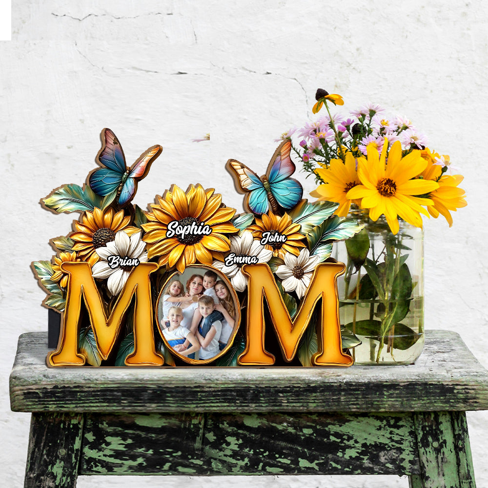 Sunflower Mom - Personalized Mother Custom Acrylic Plaque