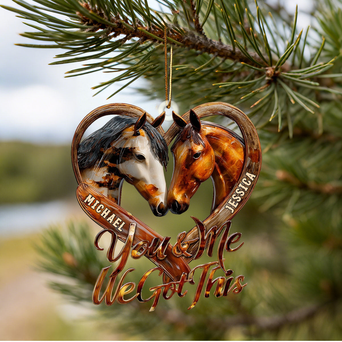 You & Me We Got This - Personalized Custom Horse Transparent Ornament