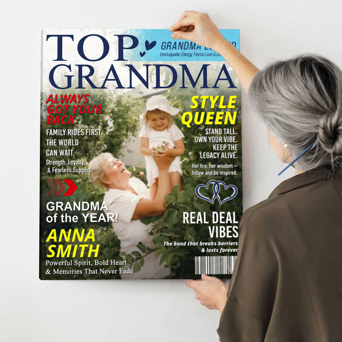 Personalized Grandma Magazine Cover Poster Gifts for Grandma from Grandkids