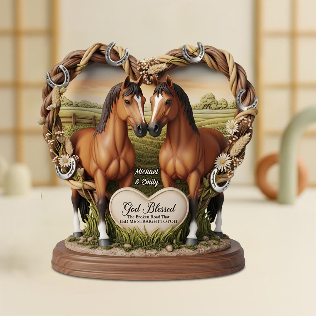 Horse Couple - Personalized Acrylic Plaque Gifts For Husband Wife