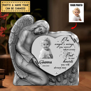 Personalized Angel Heart Memorial Acrylic Plaque