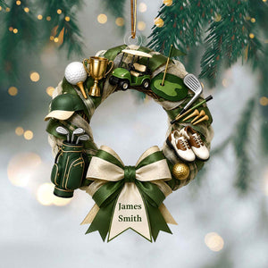 "Golf Lover Dream" – Personalized Christmas Wreath Ornament | Gift For Golfers