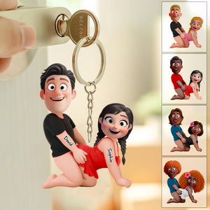 Naughty Personalized Couple  Acrylic Keychain - Gifts For Couple
