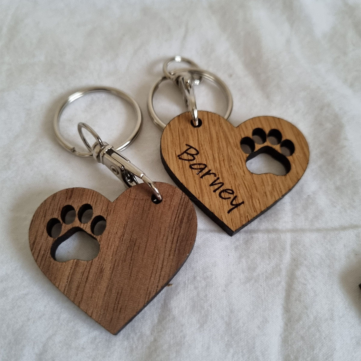 Paw Print Heart Keychain – Personalized Pet Gift For Dog & Animal Lovers