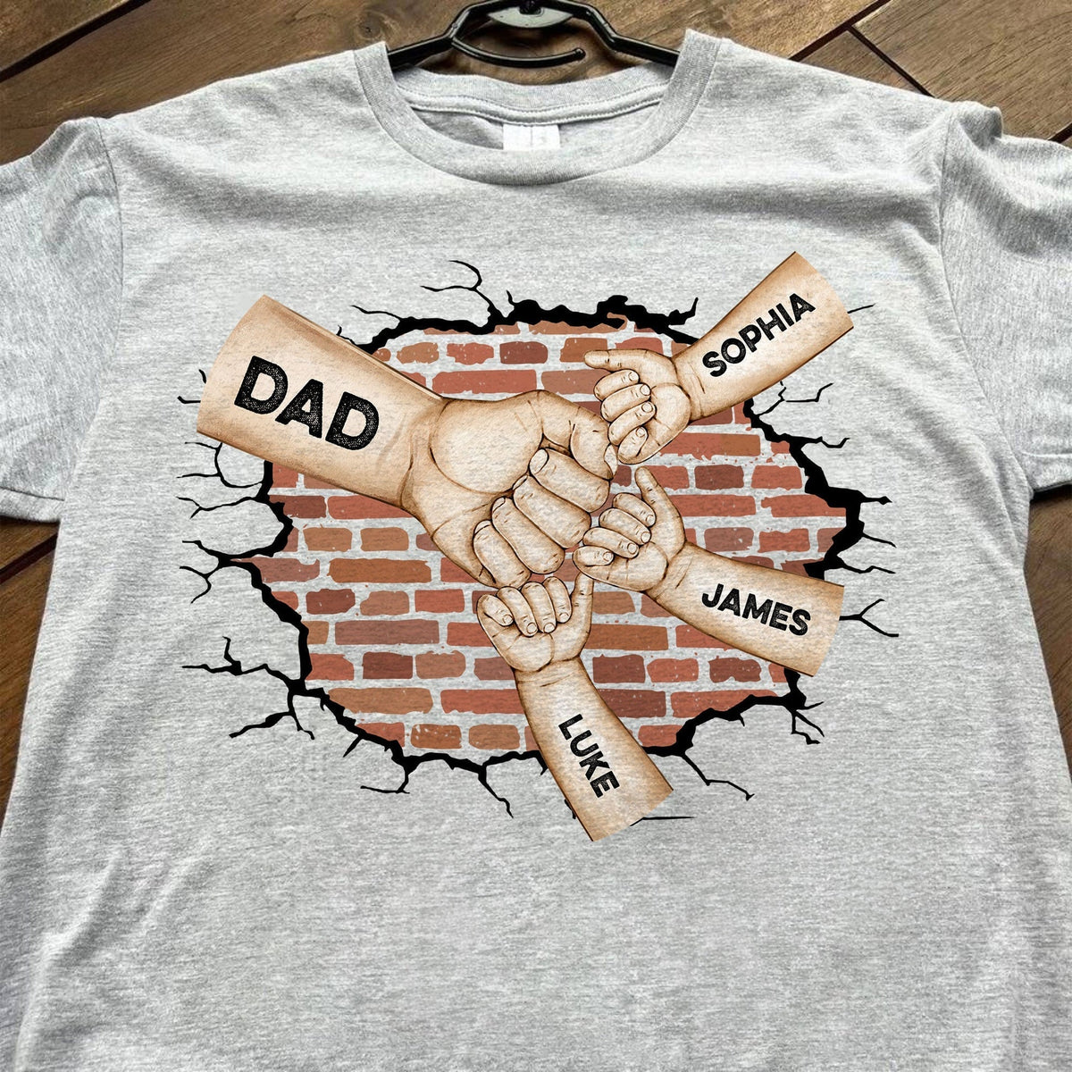 Best Dad Ever Custom Fist Bump Personalized Pure Cotton T-Shirt