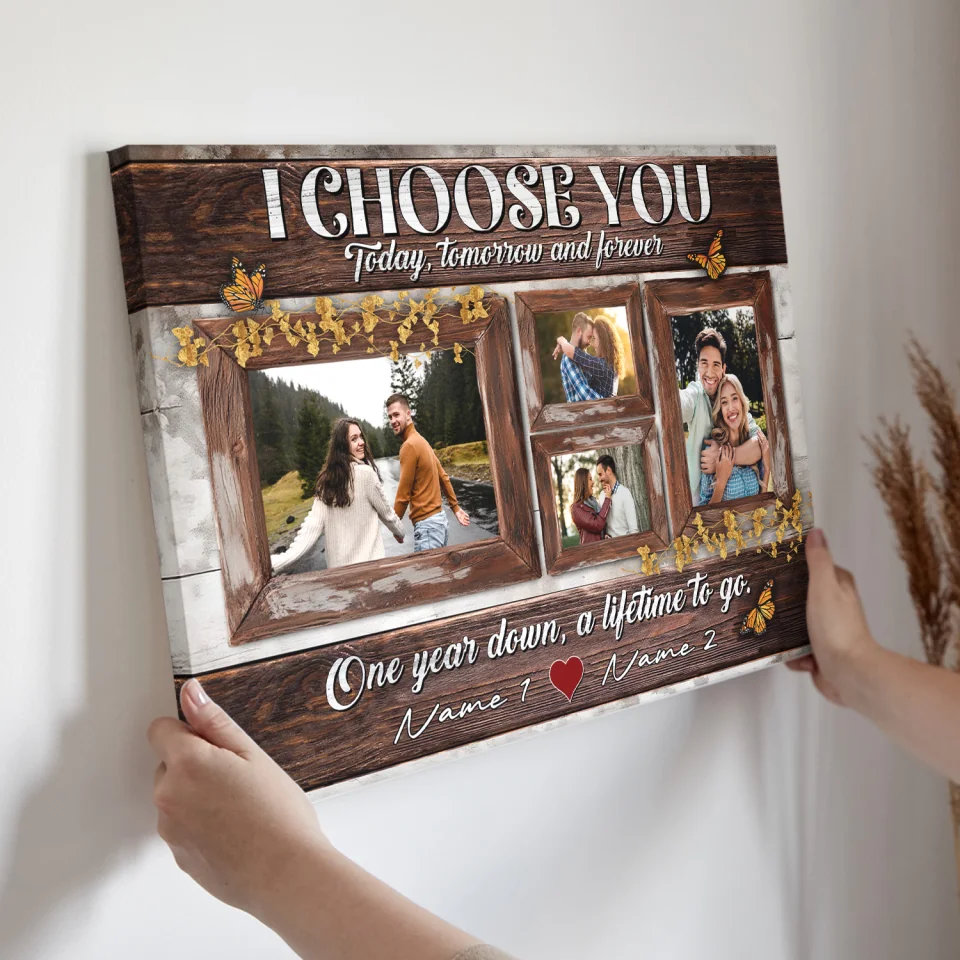 I Choose You Personalized Custom Photo & Text Canvas/Poster Gifts For Couples