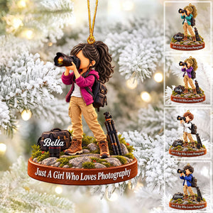 Just A Boy Who Loves Photography - Personalized Photography Boy Photography Girl Christmas Ornament