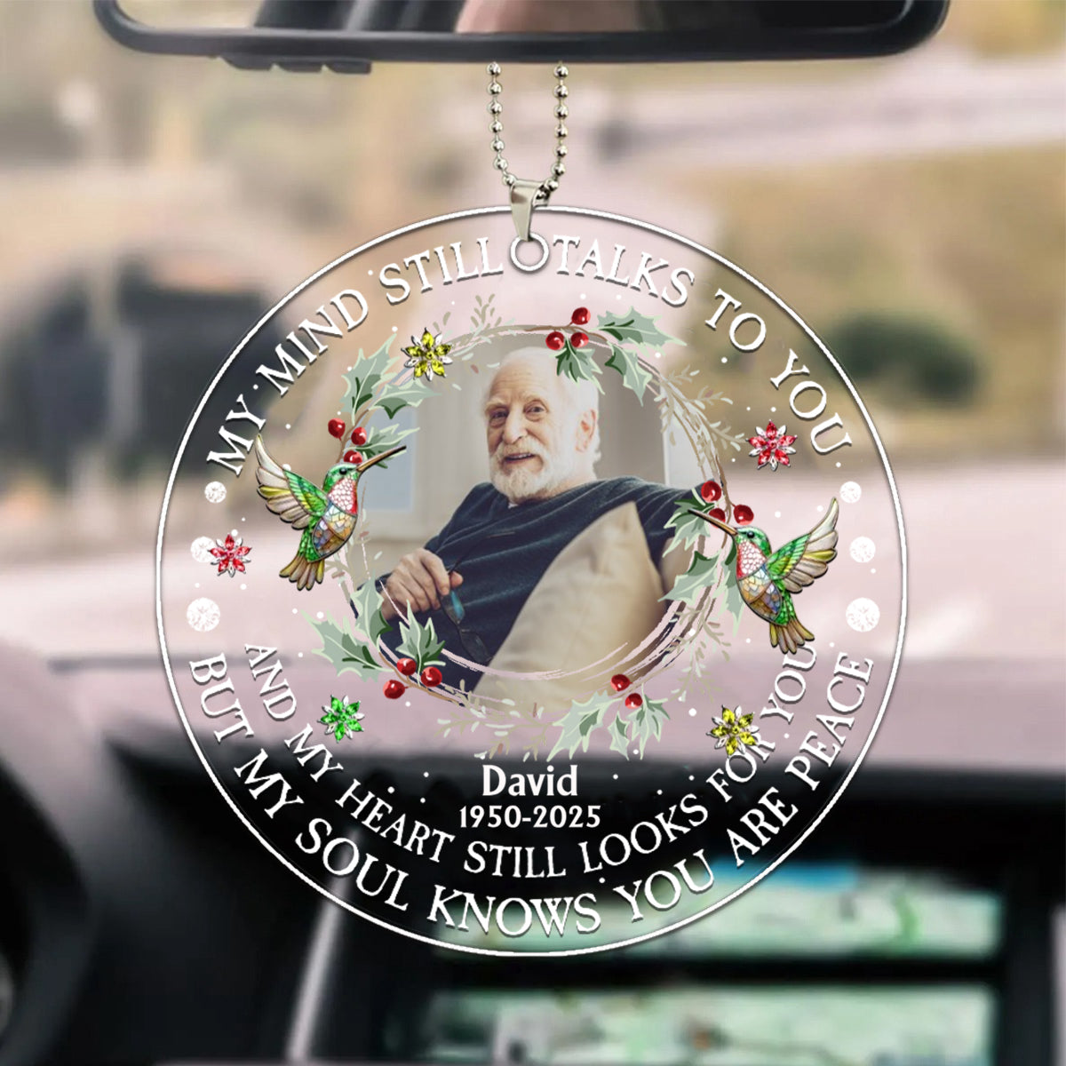 Custom Photo My Mind Still Talks To You - Personalized Circle Acrylic Ornament