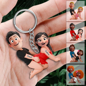 Naughty Personalized Couple  Acrylic Keychain - Gifts For Couple