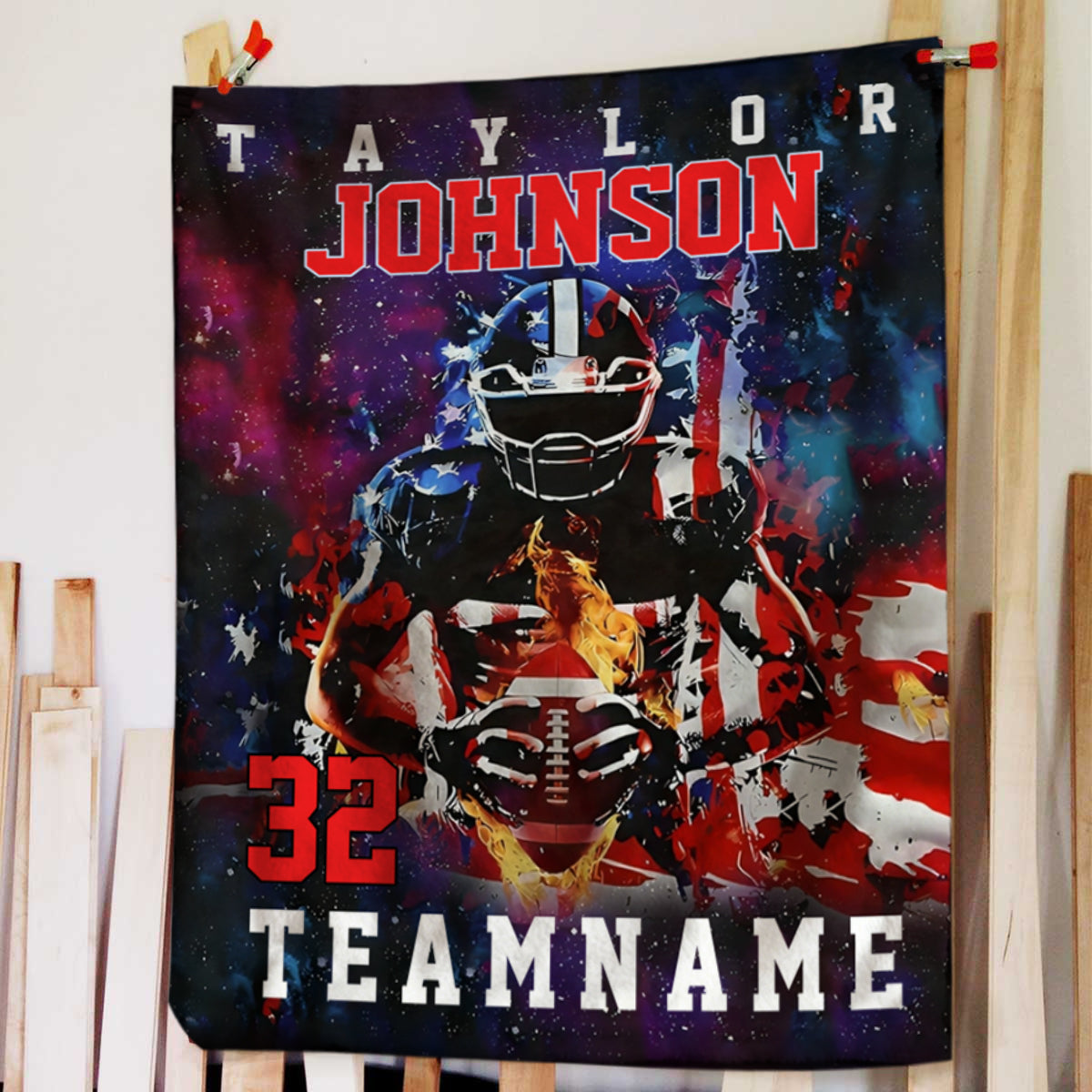 Custom Any Name And Number - Personalized American Football Blanket