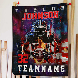 Custom Any Name And Number - Personalized American Football Blanket