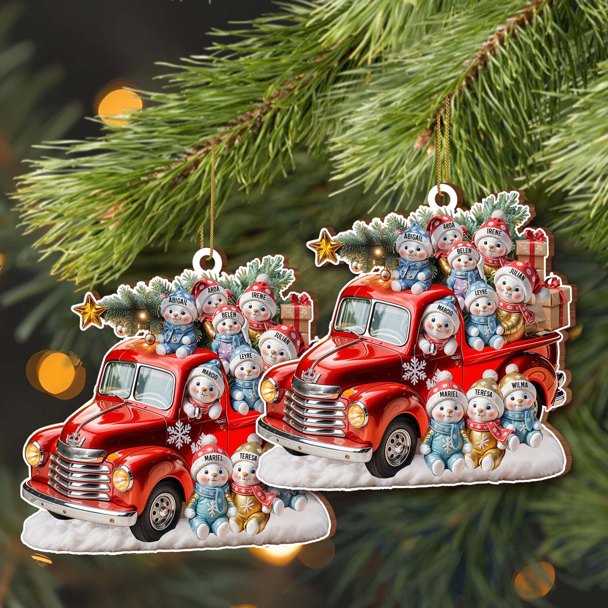 Wishing You A Merry Christmas - Family Personalized Custom Wood Ornament