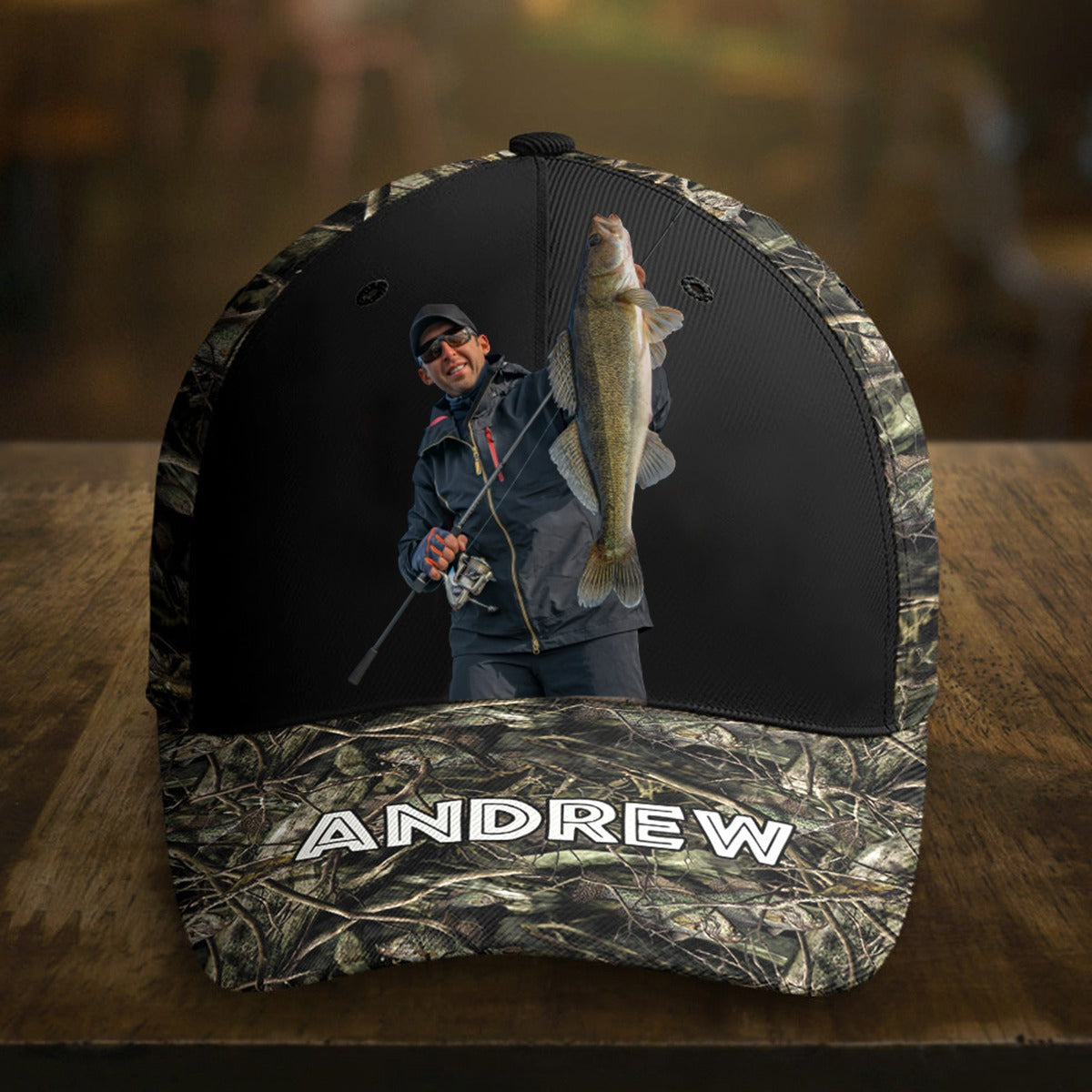 Personalized Fishing Lovers Photo Classic Cap