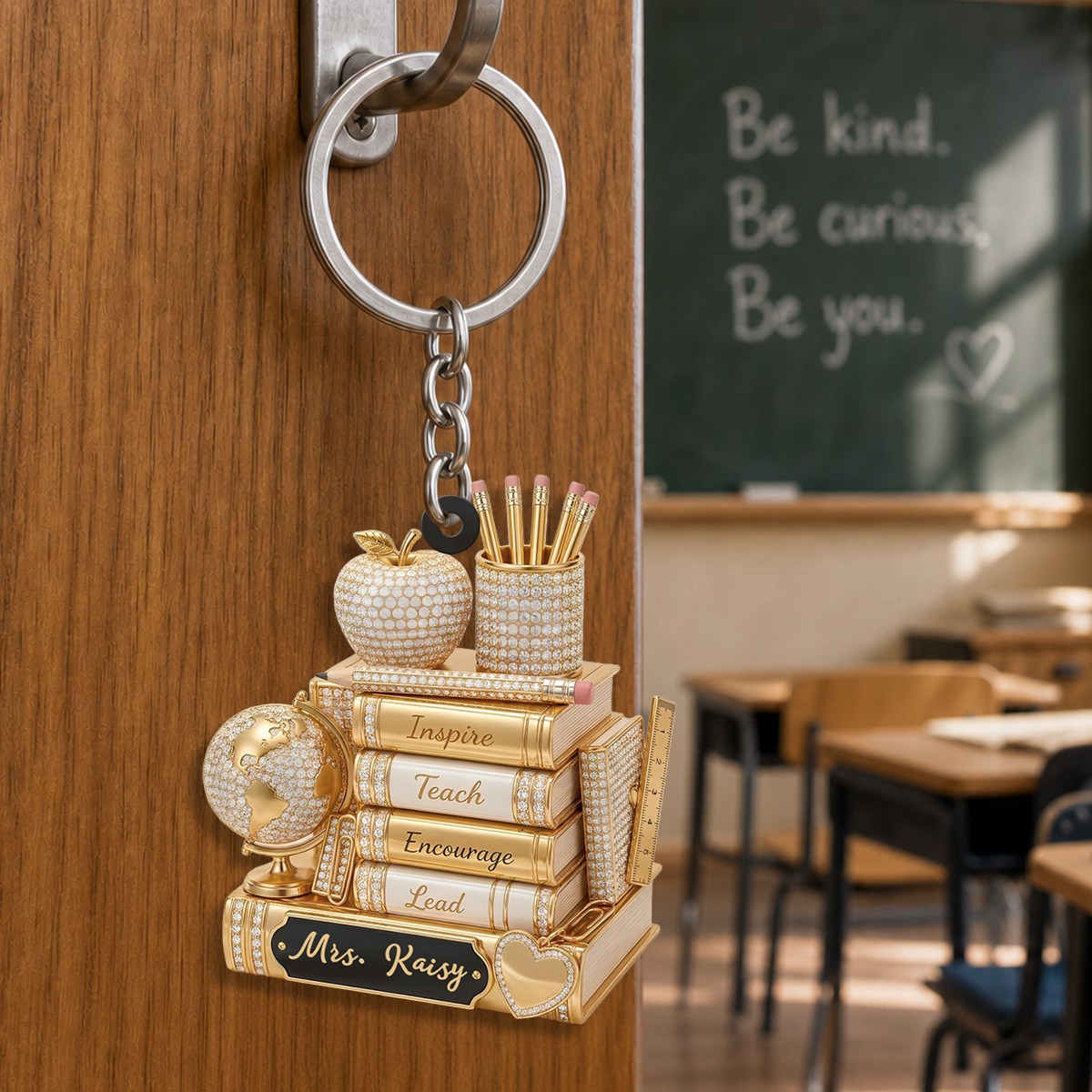 Teachers Change Lives Personalized Keychain Custom Name Educator Gift Back to School Gift