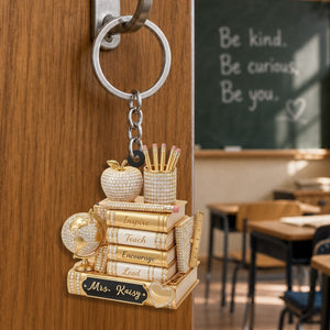 Teachers Change Lives Personalized Keychain Custom Name Educator Gift Back to School Gift
