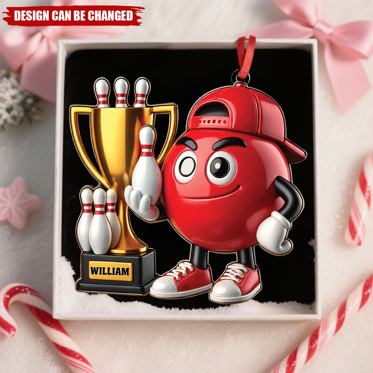Bowling Champion Custom Color And Name - Personalized Christmas Ornament