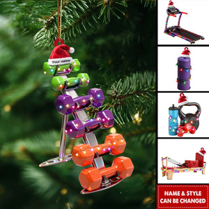 Personalized Custom Name Fitness Ornament, Fitness Christmas Gift