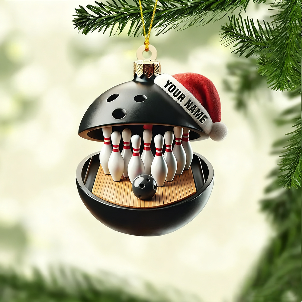 Personalized Bowling Lover Christmas Acrylic Ornament