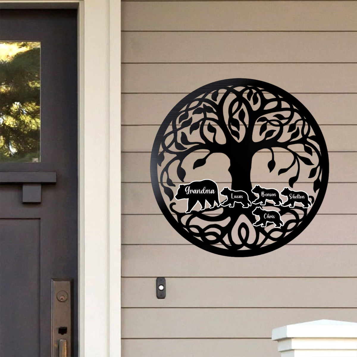 Personalized Mama Bear Tree Of Life Metal Sign Mother's Day Gift