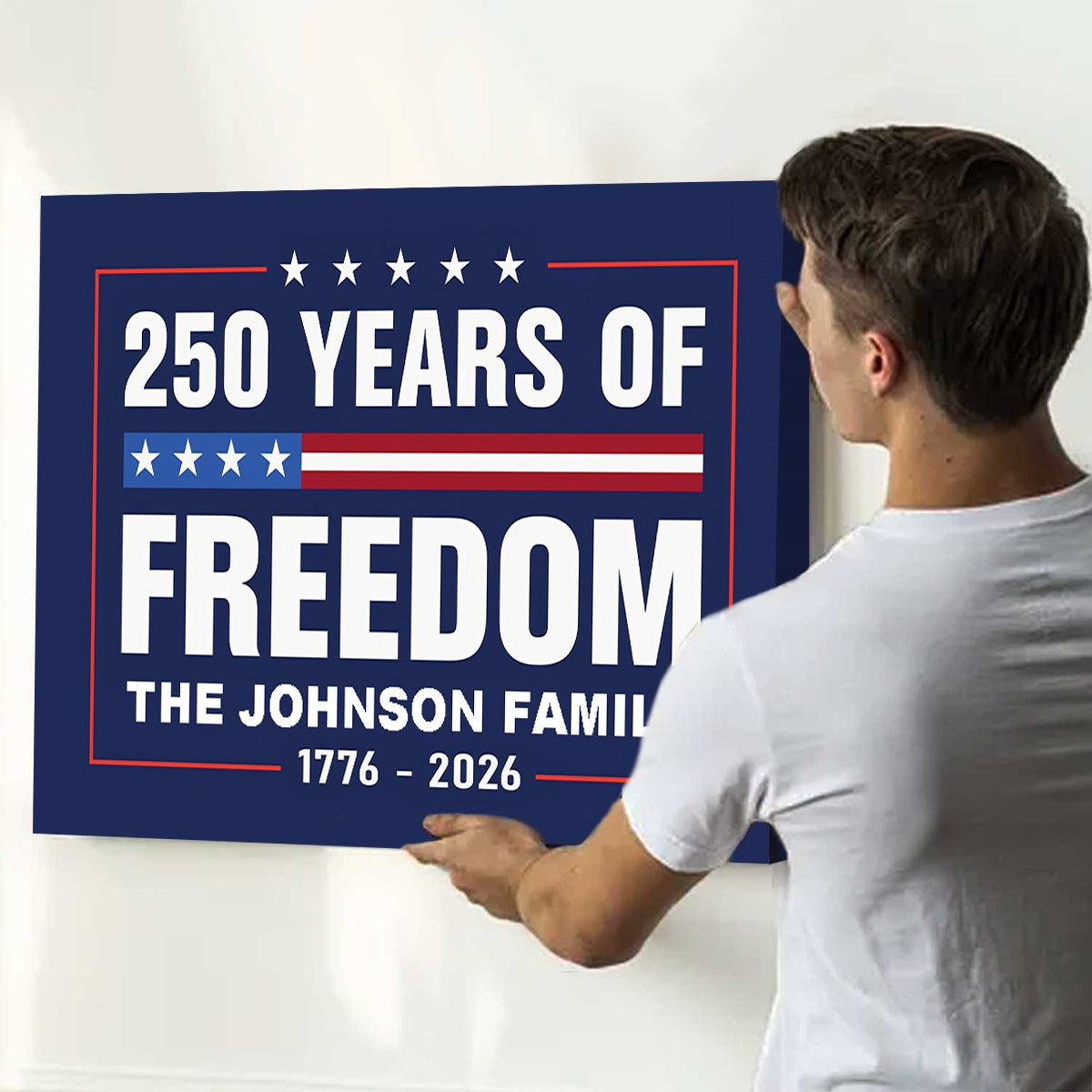 Custom Family Name 250 Years Of Freedom 1776-2026 4th Of July Personalized Canvas Poster