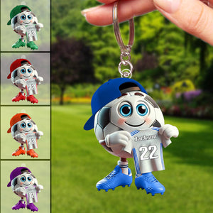Personalized Customized Name Football /Soccer Acrylic Keychain