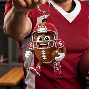 Personalized Cute American Football Mascot Acrylic Hanging Ornament – Gift For American Football Fans