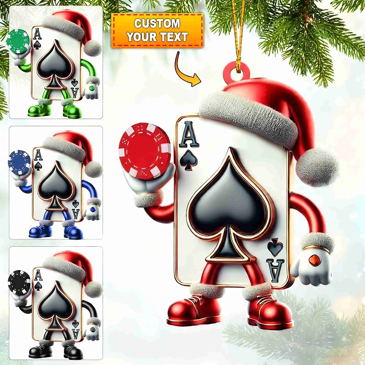 Personalized Poker Home Christmas Ornament