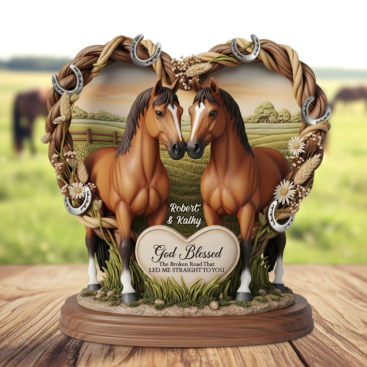 Horse Couple - Personalized Acrylic Plaque Gifts For Husband Wife