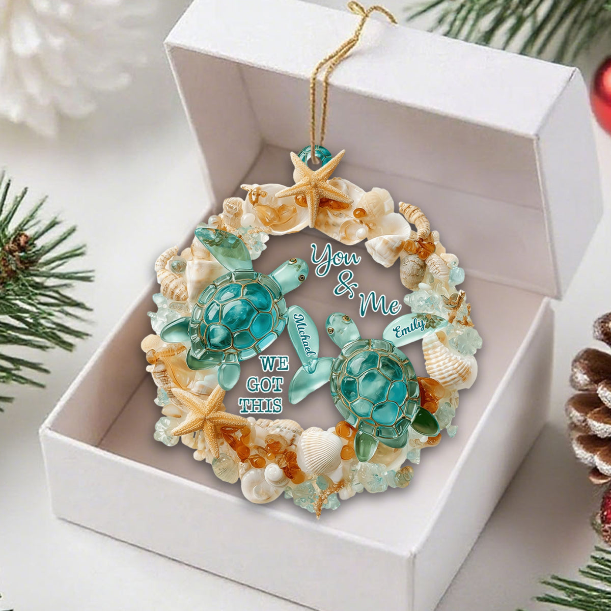 You & Me We Got This - Personalized Turtle Acrylic Ornament