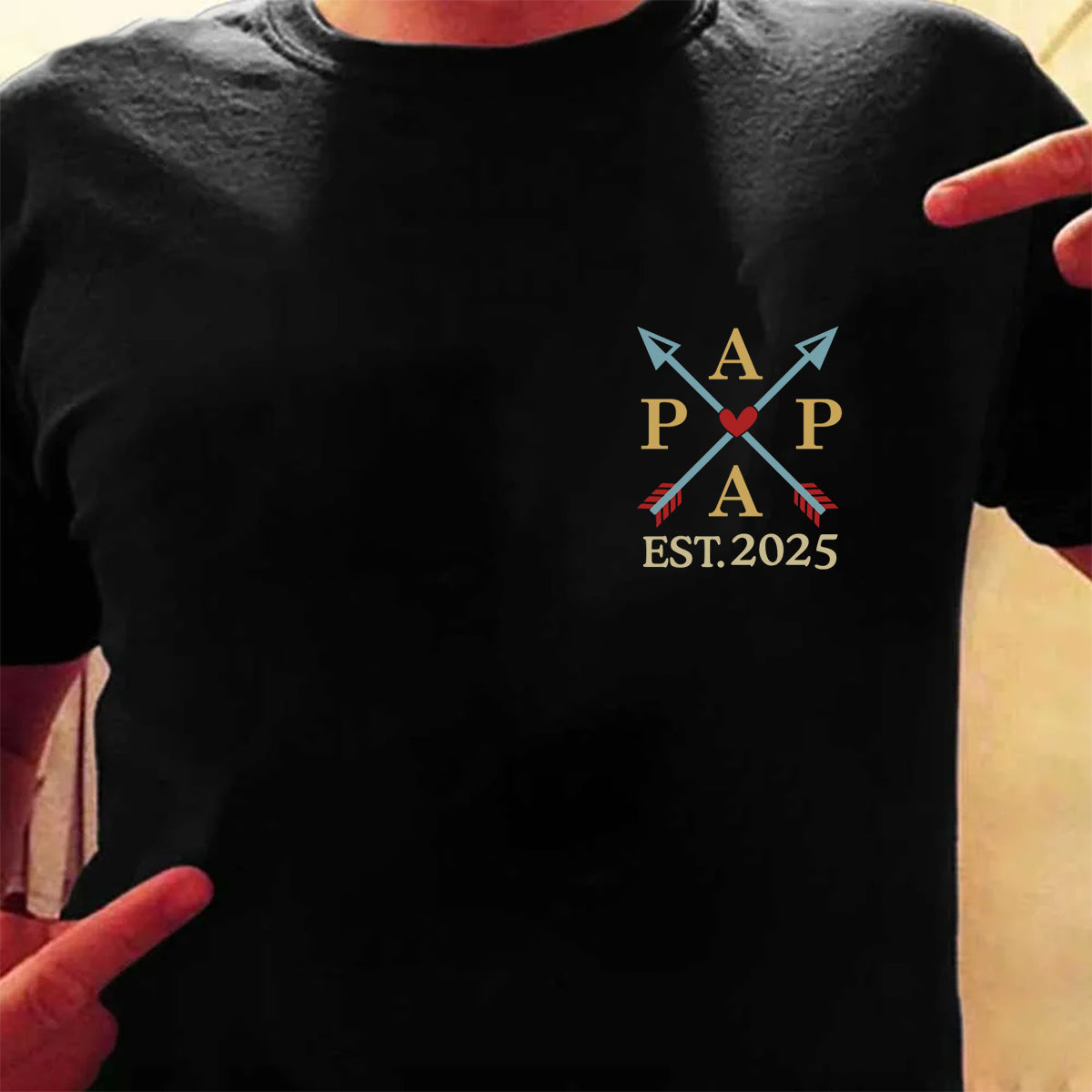 Dad Est Year Crossed Arrows Joining Of Paths - Personalized T Shirt