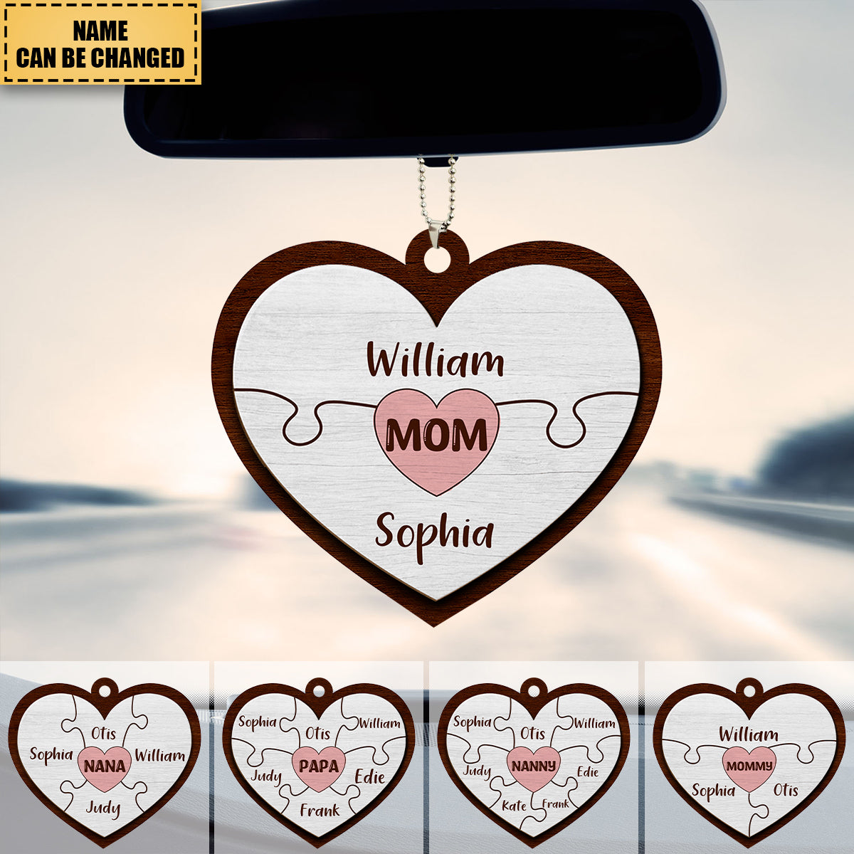 Personalized Custom Heart Acrylic Ornament For Family