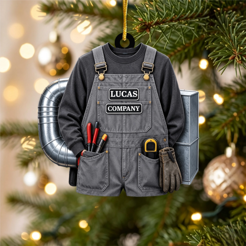 Personalized HVAC Work Shirt Acrylic Ornament
