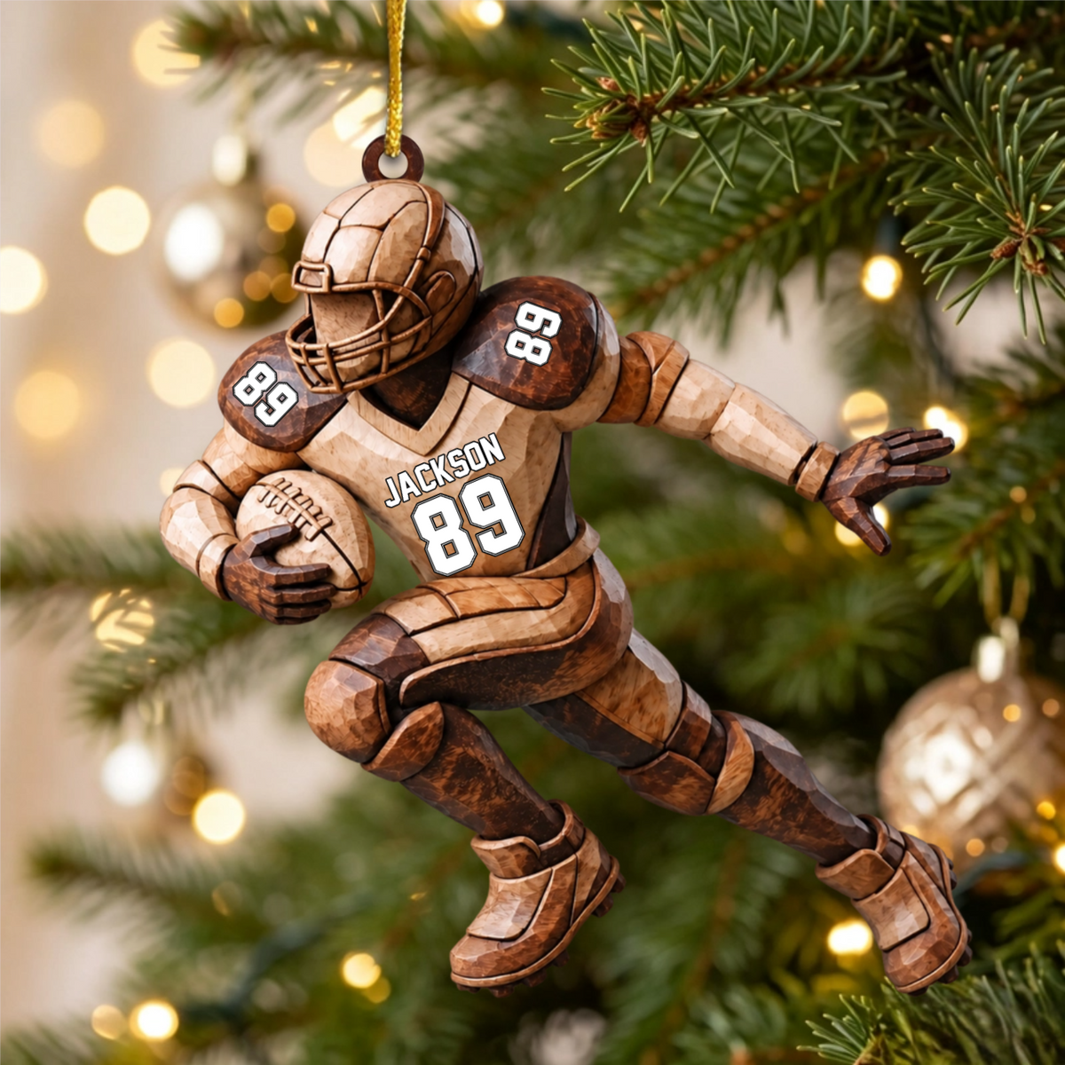 Strong One - Personalized Football Custom Shaped Ornament