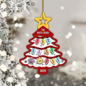 Family Tree Gift For Large Family With Pets - Personalized Acrylic Ornament