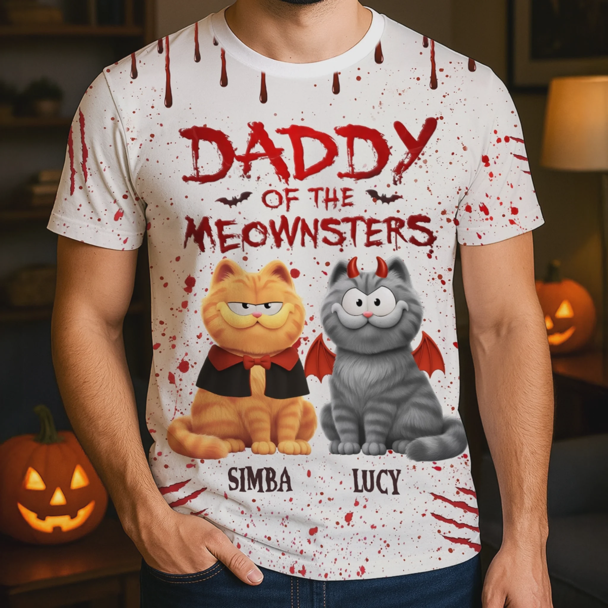 Custom Unisex T-shirt - Personalized Halloween Birthday Gifts For Cat Lovers, Cat Mom And Dad