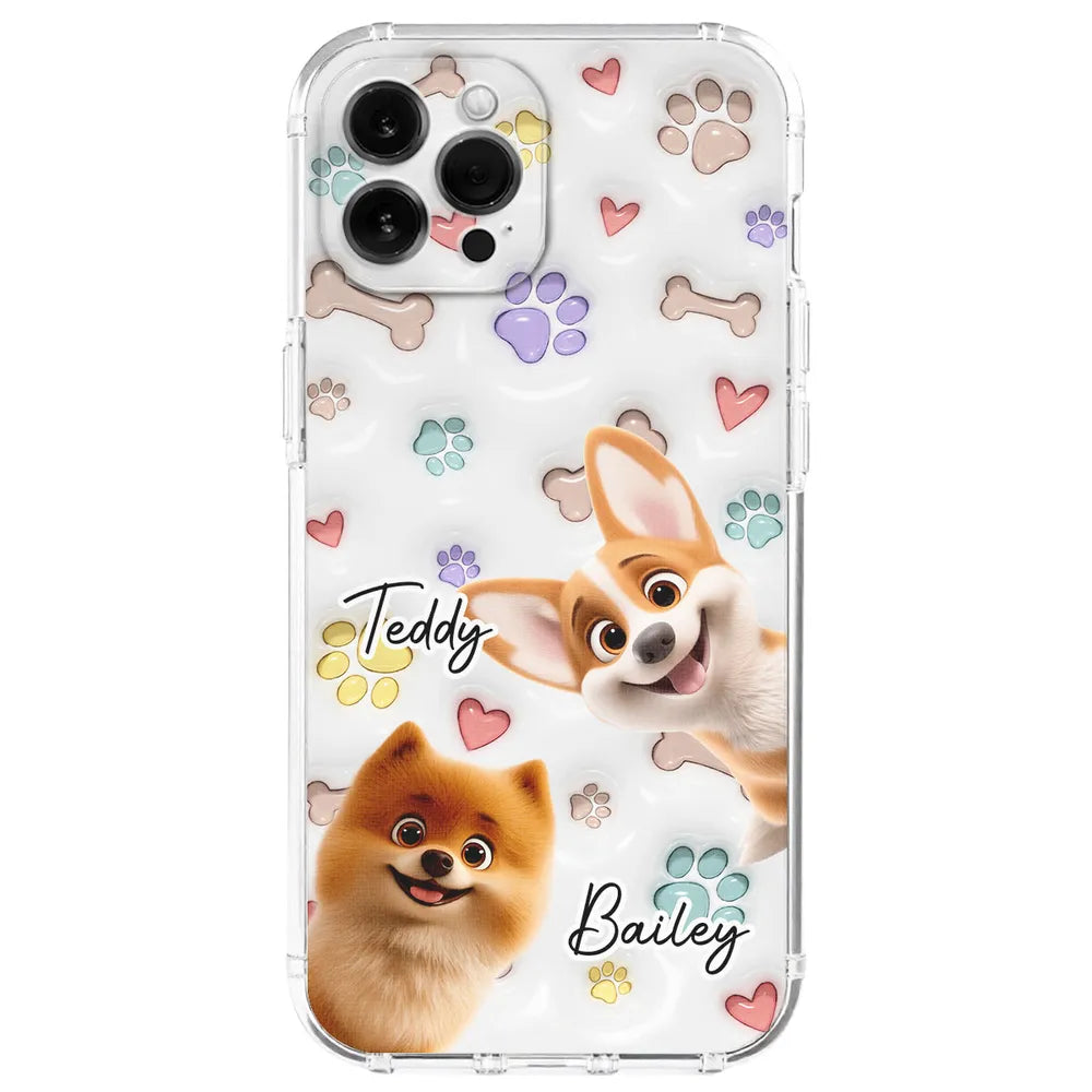Lovely Dogs Colorful Dog Paws Personalized Phone Case Gift For Pet Lover