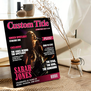 Personalized Singer Magazine Cover Poster,  Singer Gift, Cool Gift For Music Lover, Karaoke Gift