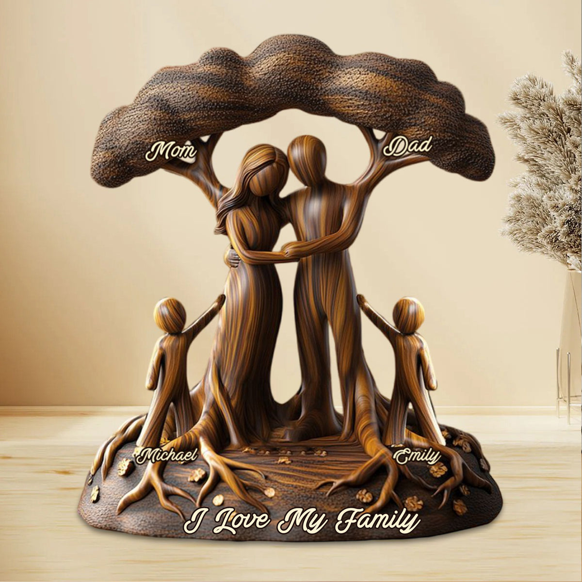 I Love My Family - Personalized Family Custom Shaped Acrylic Plaque