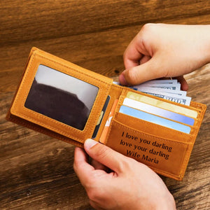 Personalized leather Wallet Gift for your husband,son