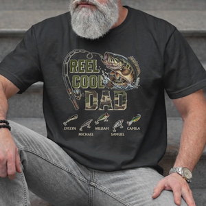 Personalized "Reel Men Fish" T-shirt – Father's Day Gift For Dad & Grandpa