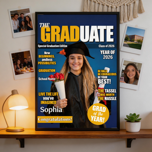 Personalized Class Of 2026 Magazine Custom Photo & Name Poster Canva