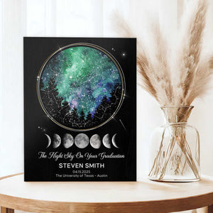 Personalized Custom Night Sky Graduation Gift Star Map Canvas Poster