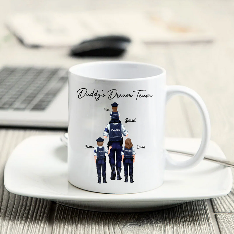 Personalized Mug - Daddy's Dream Team Firefighter, Doctor, Police , Teacher, Worker, Chef