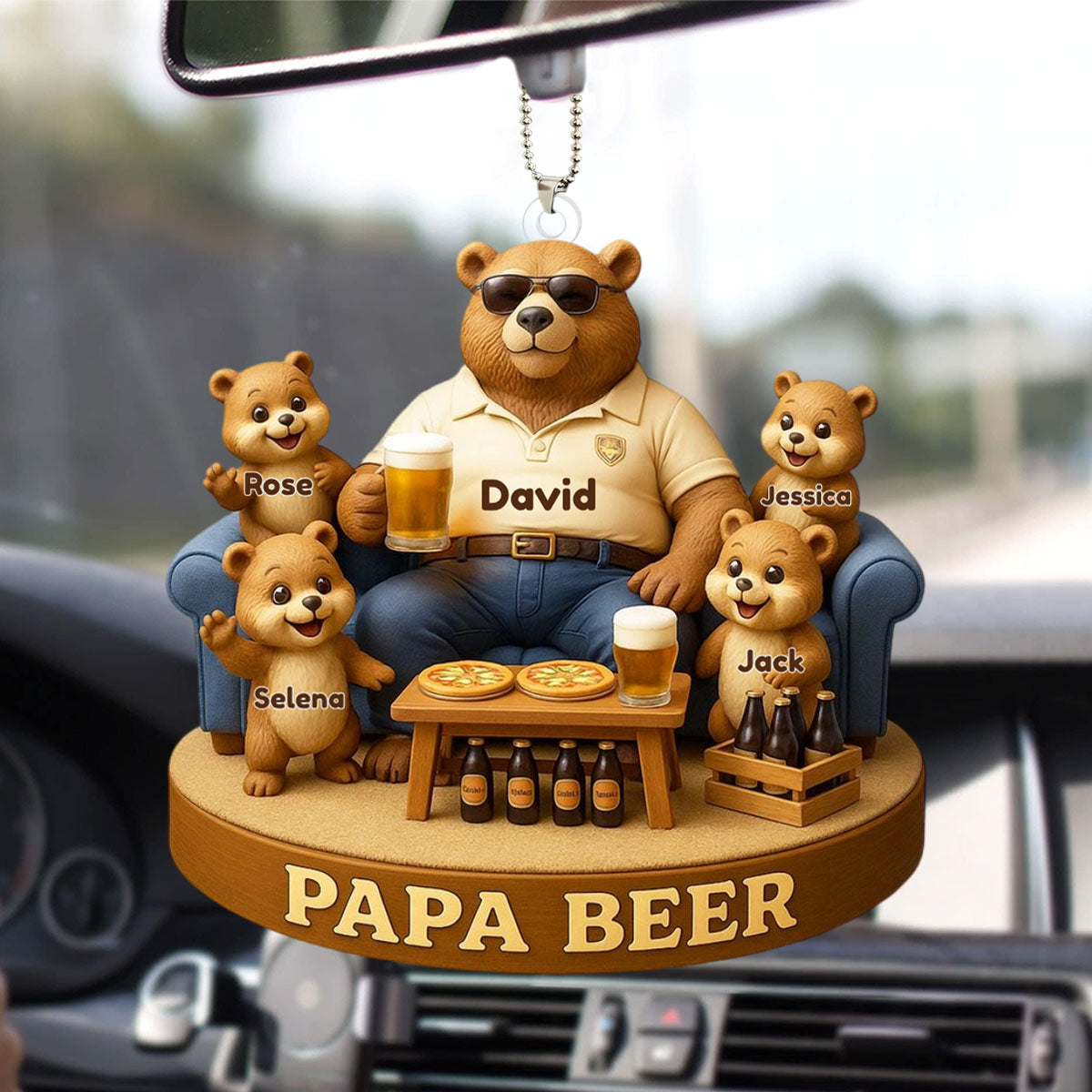 Bear Dad Bod Acrylic Ornament Personalized Gifts For Dad