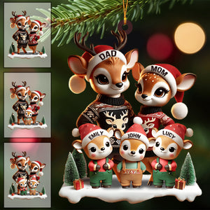 Deer Family Decor Personalized Christmas Ornament