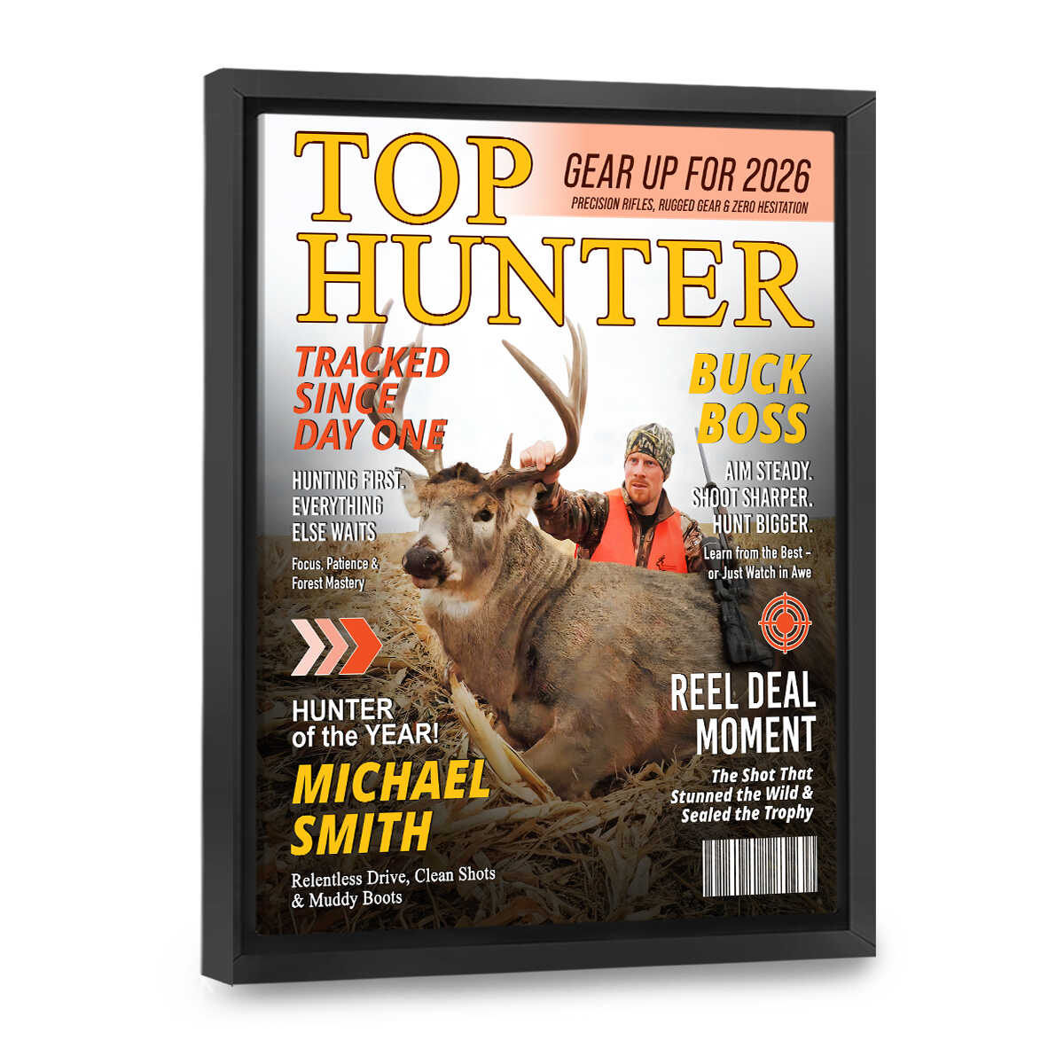 Custom Hunting Magazine Cover, Personalized Hunting Gifts for Men, Deer Hunting Gifts for Him, Hunting Dad Gift, Funny Hunter Gift for Outdoorsman