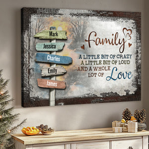 Our Crazy Loud Love - Personalized Family Vintage Sunset Canvas Poster